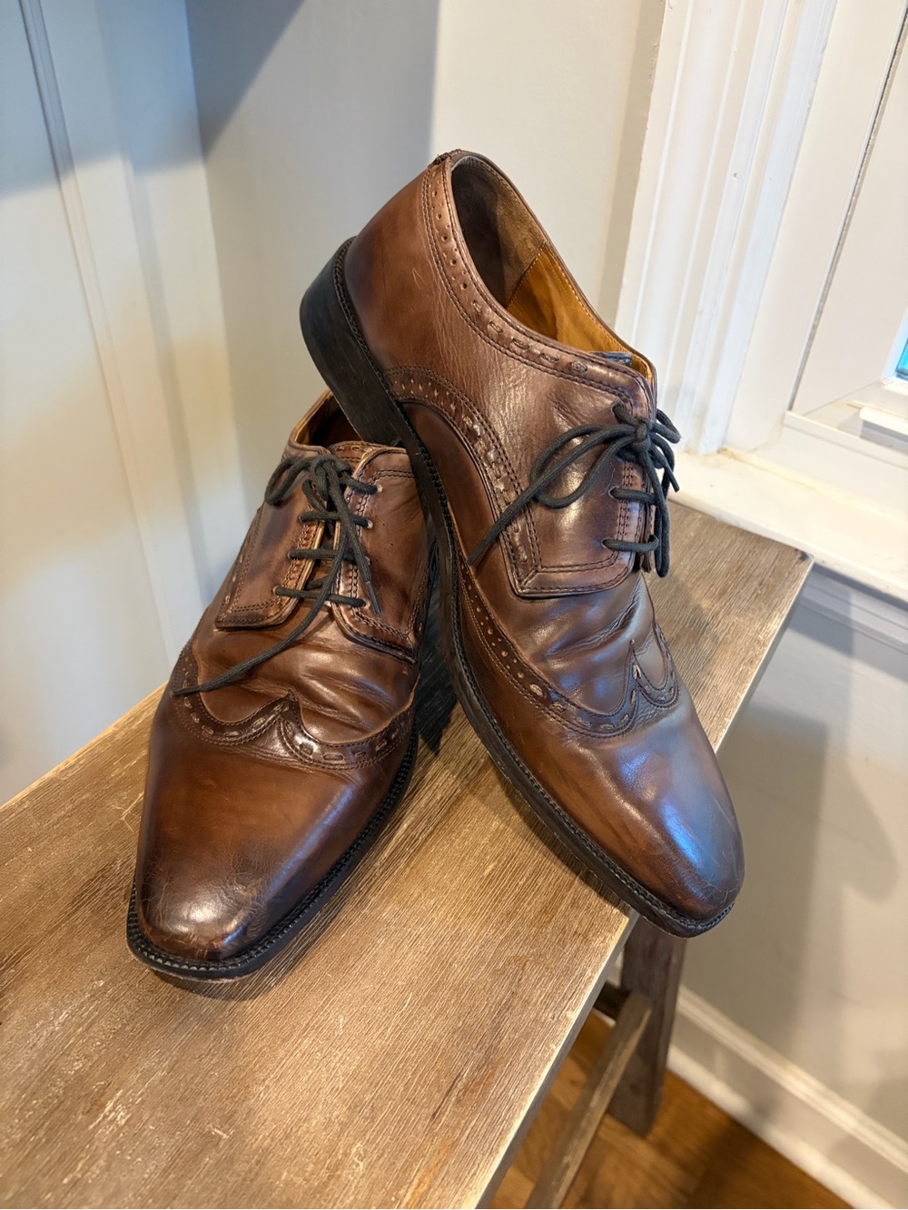 Melvin & Hamilton Jeff Wingtip Oxford Shoes Brown rustic Leather